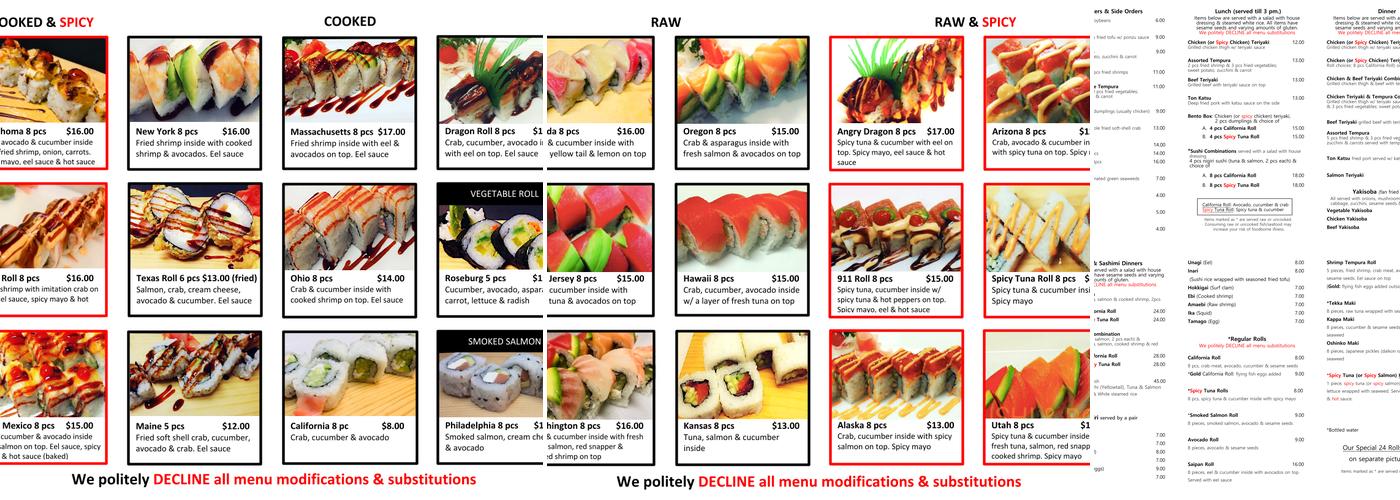 Sushi & Rolls Menu