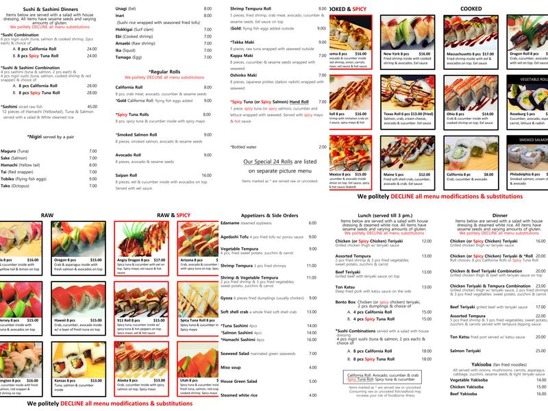 Sushi & Rolls Menu