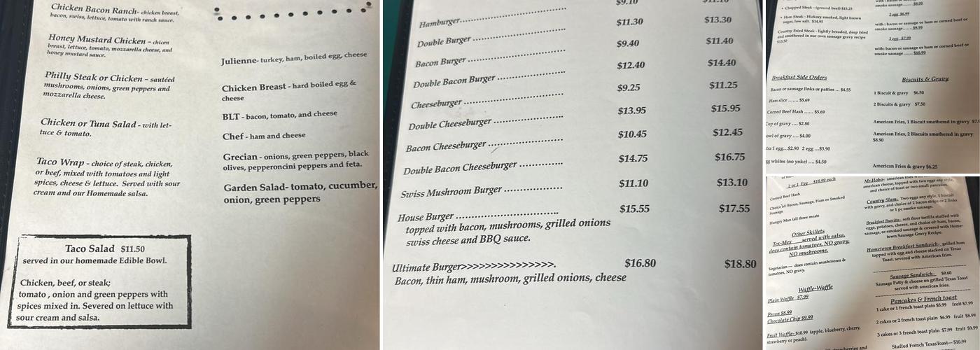 Home Town Family Restaurant and Pancake House Menu