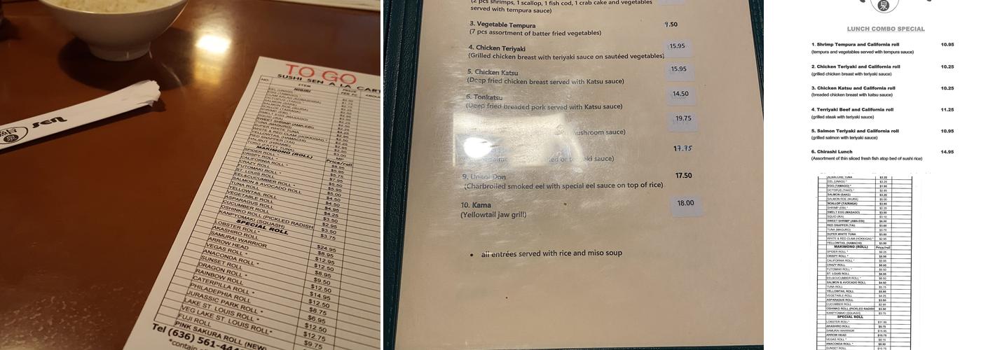 Sushi Sen Menu