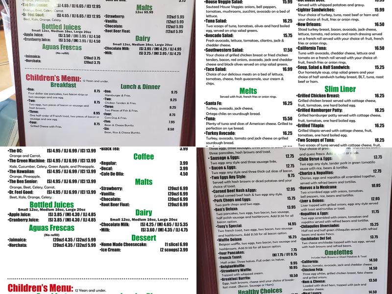 Señor G's & B Menu