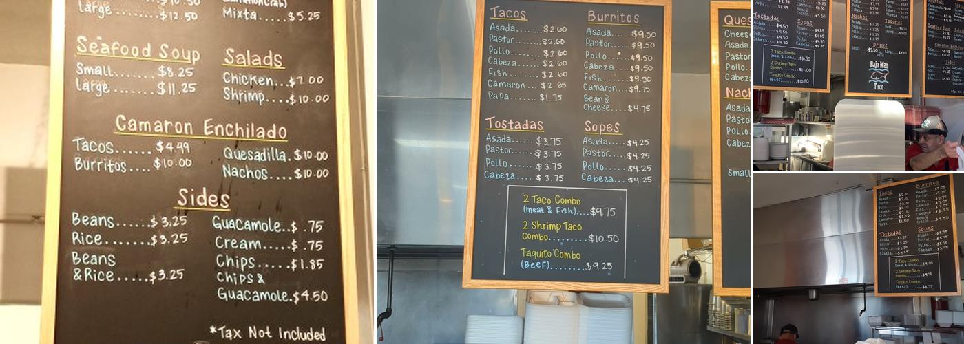 Baja Mar Taco Menu