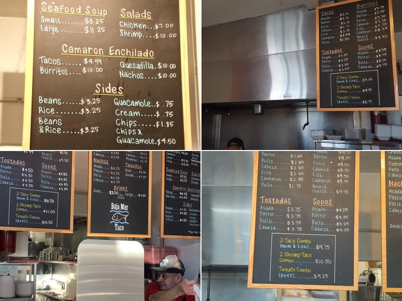Baja Mar Taco Menu