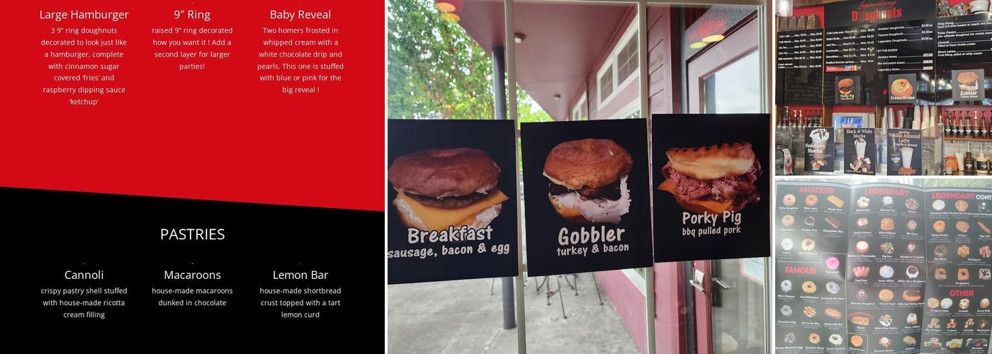 Legendary Doughnuts Menu