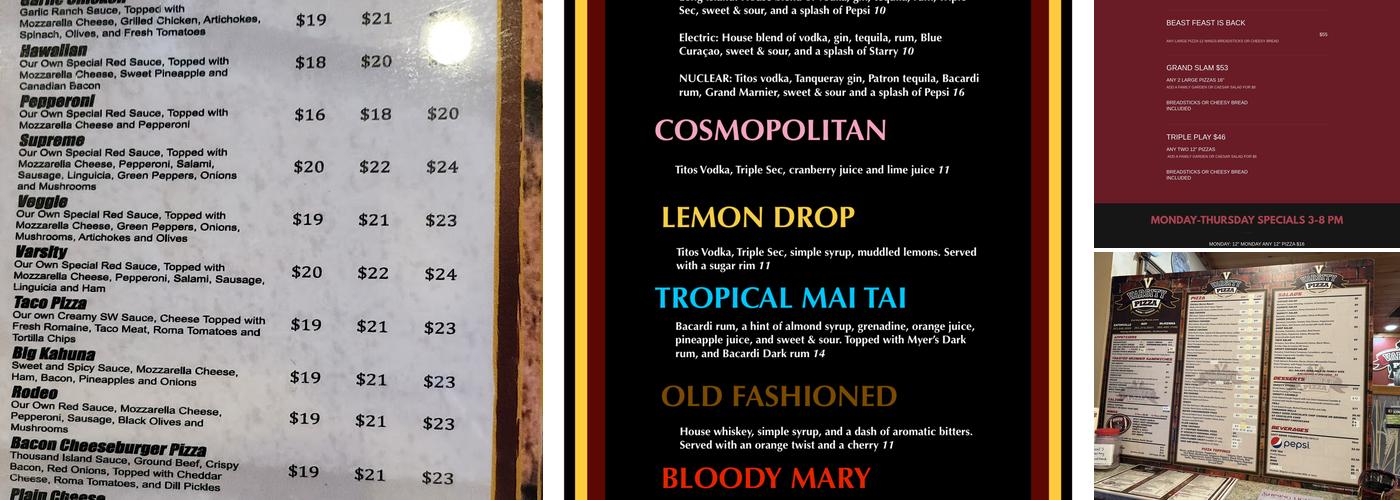 Varsity Pizza Menu