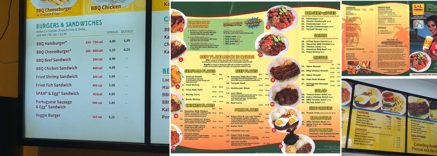 L&L Hawaiian Barbecue Menu