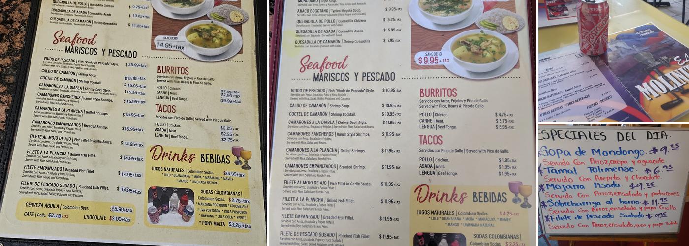El Molinito Restaurant Menu