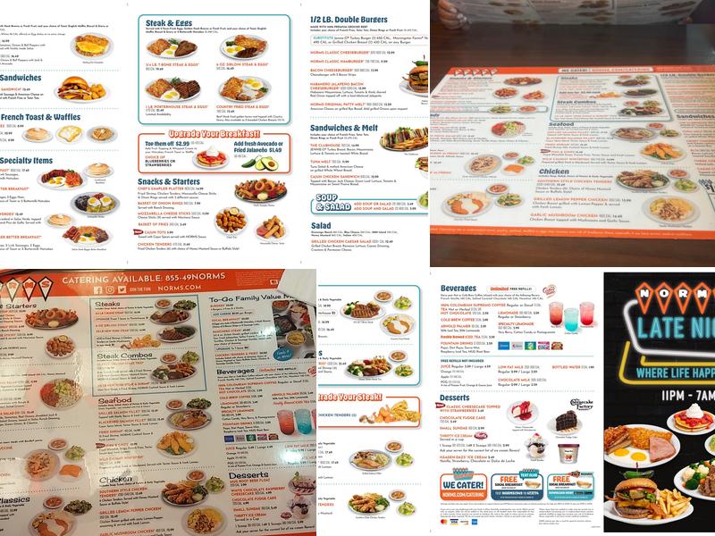 NORMS Restaurant Menu