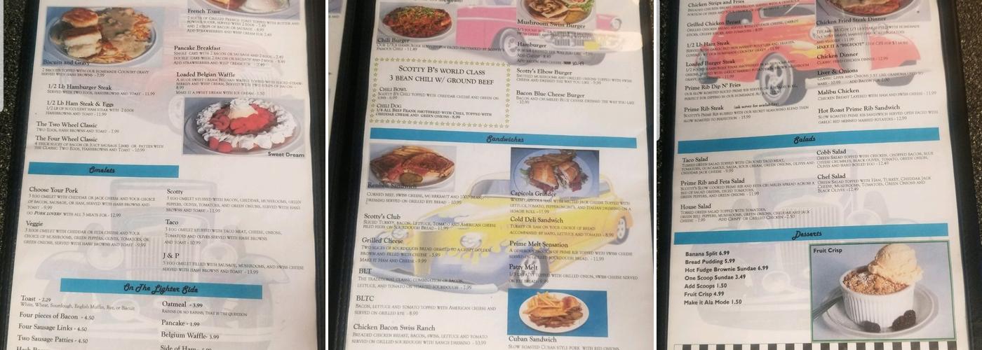 Scotty B's Menu