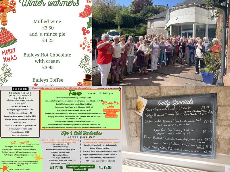 The Orangery cafe and Gift shop at St Mary's Hospice Menu