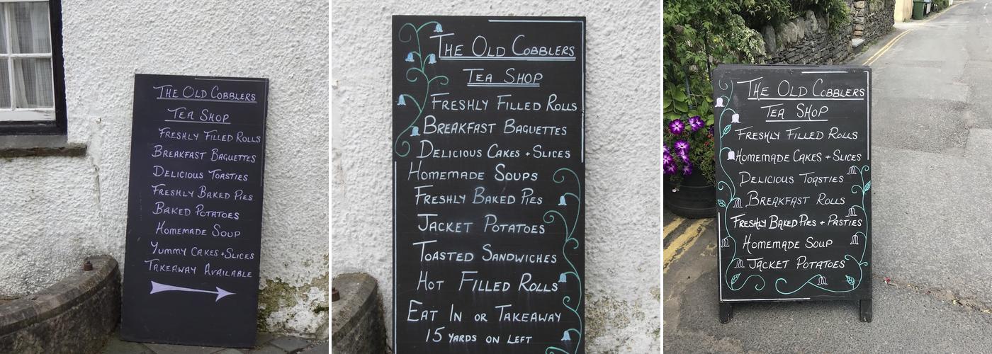 The Old Cobblers Cafe Menu