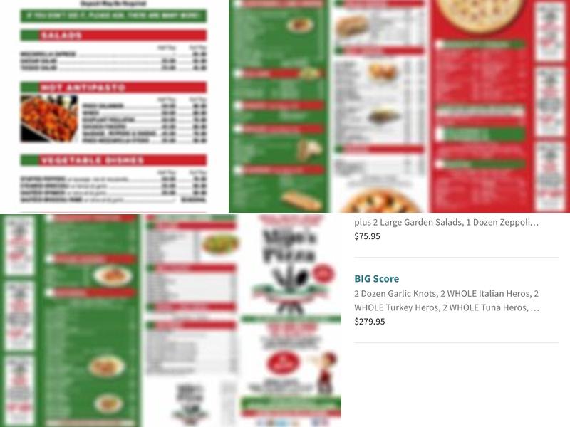 Mijos Pizza Menu