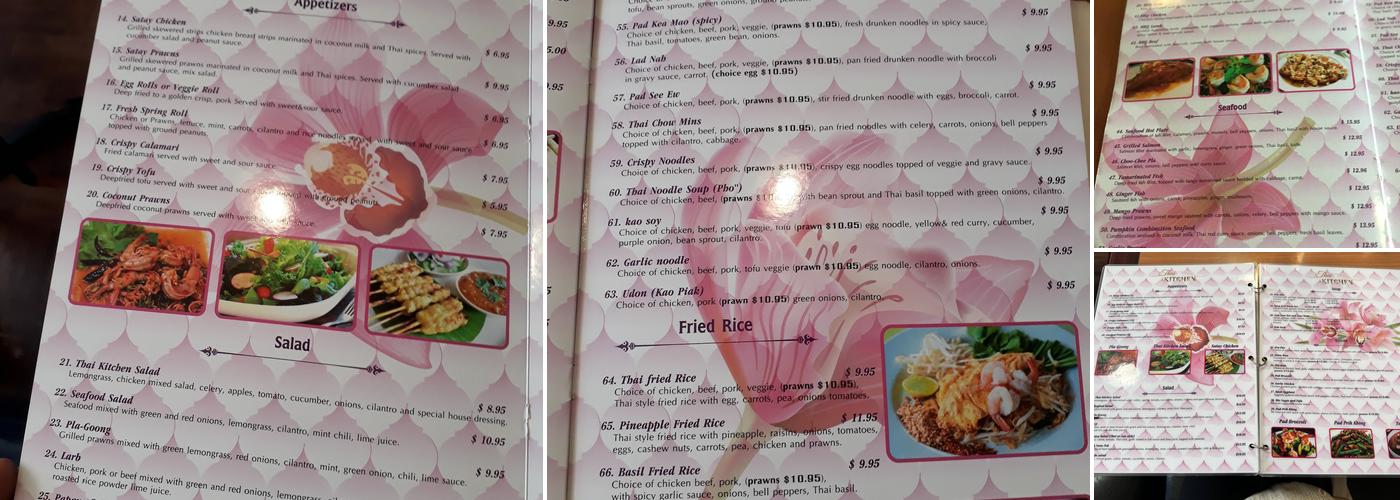 Thai Kitchen Menu