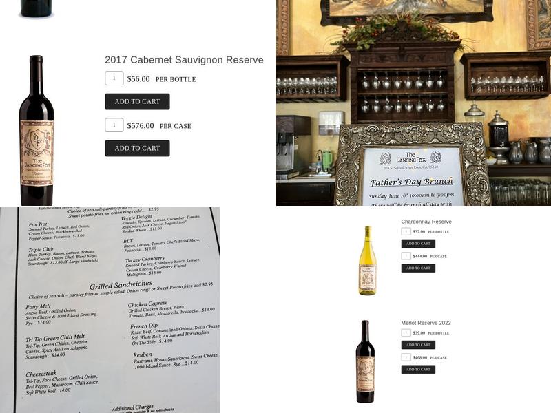Dancing Fox Winery & Brewery Menu