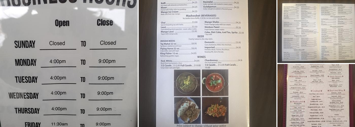 Tandoori Nites Restaurant Menu