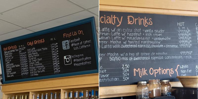 House of Coffees Menu