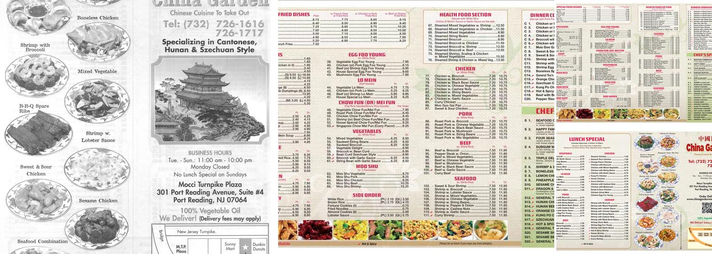 China Garden Menu