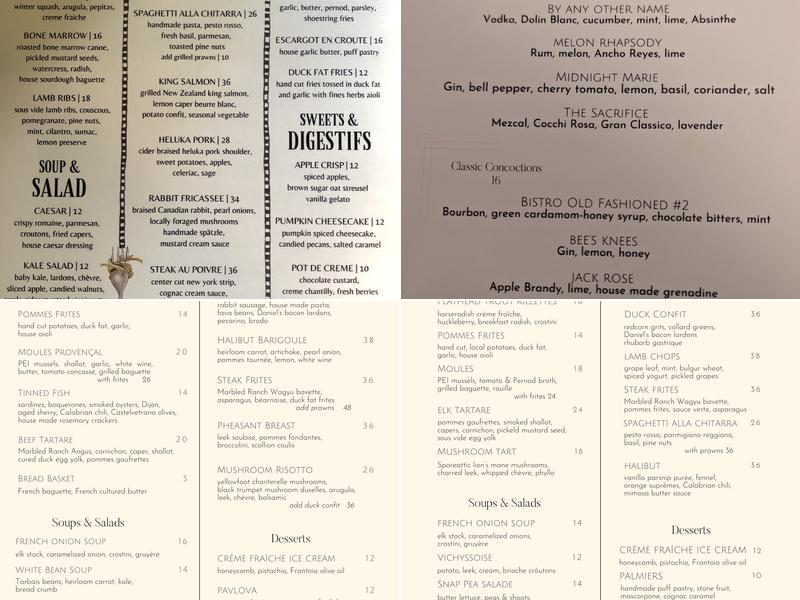2nd Street Bistro Menu