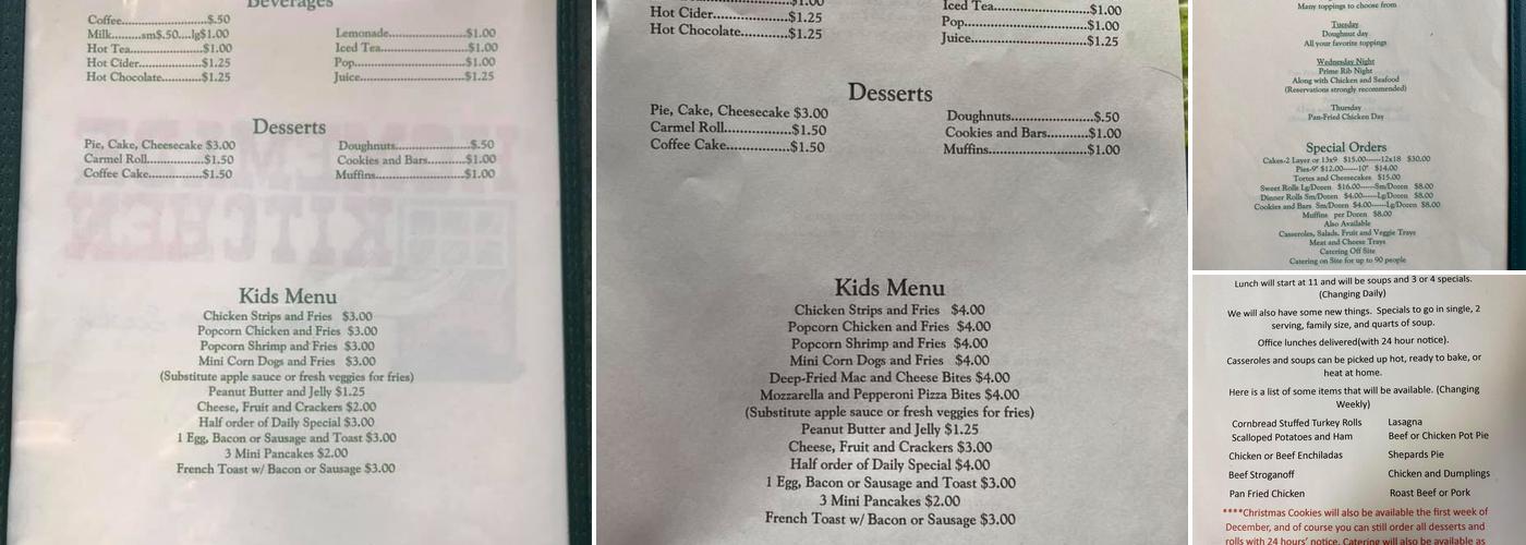 Homemade Kitchen Menu