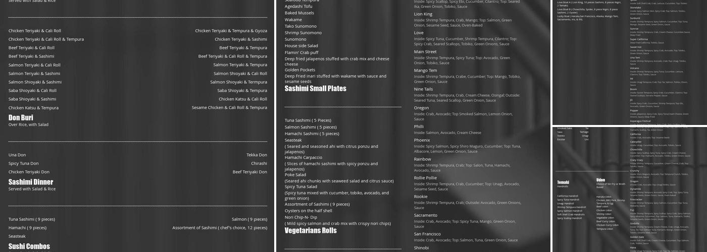 Hazumi Sushi Bar Menu