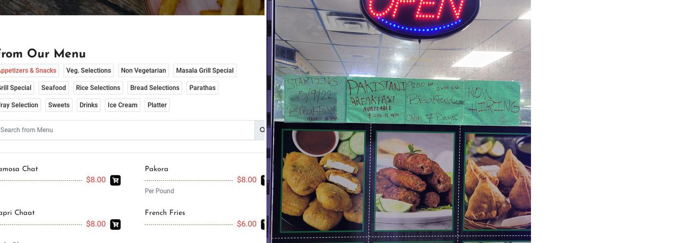 New Masala Grill and Restaurant Menu