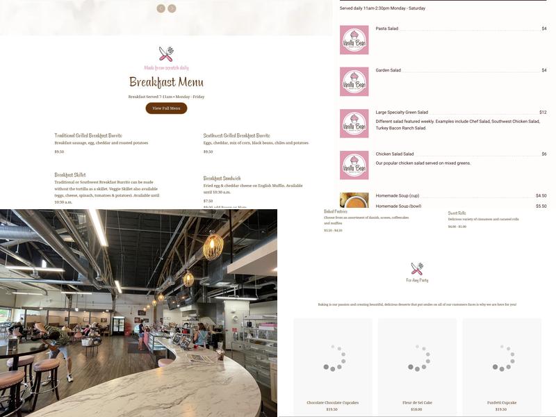 Vanilla Bean Bakery & Cafe Menu