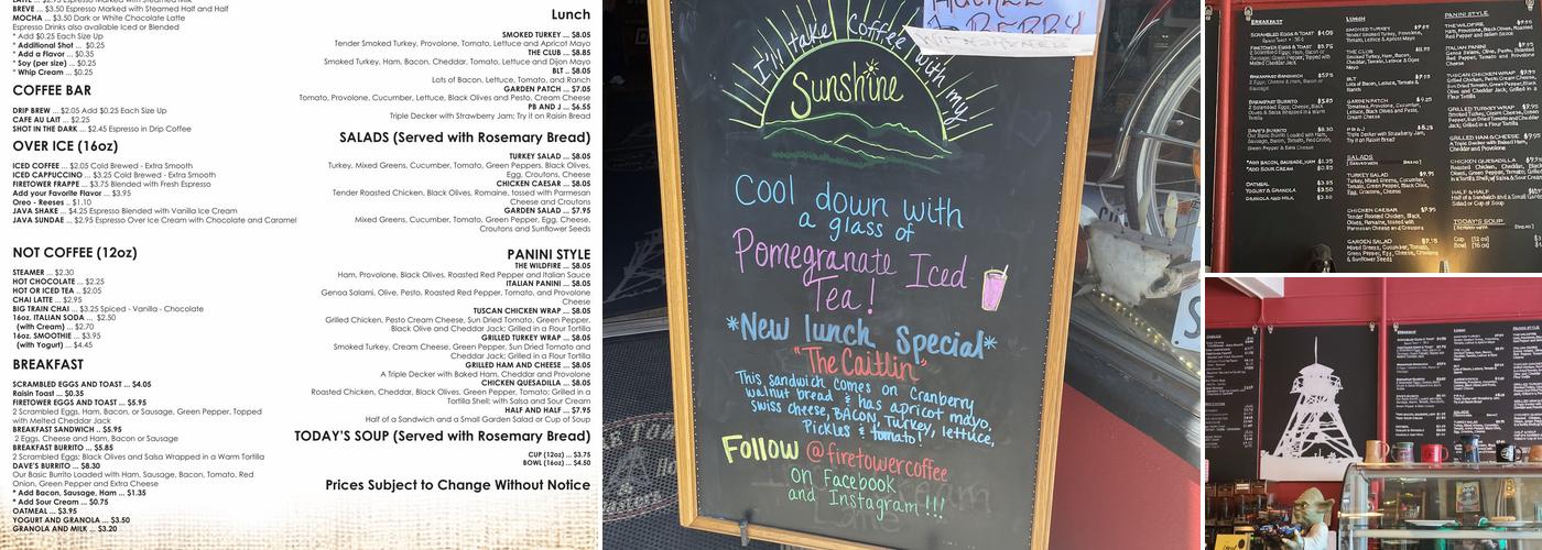 Firetower Coffee Menu