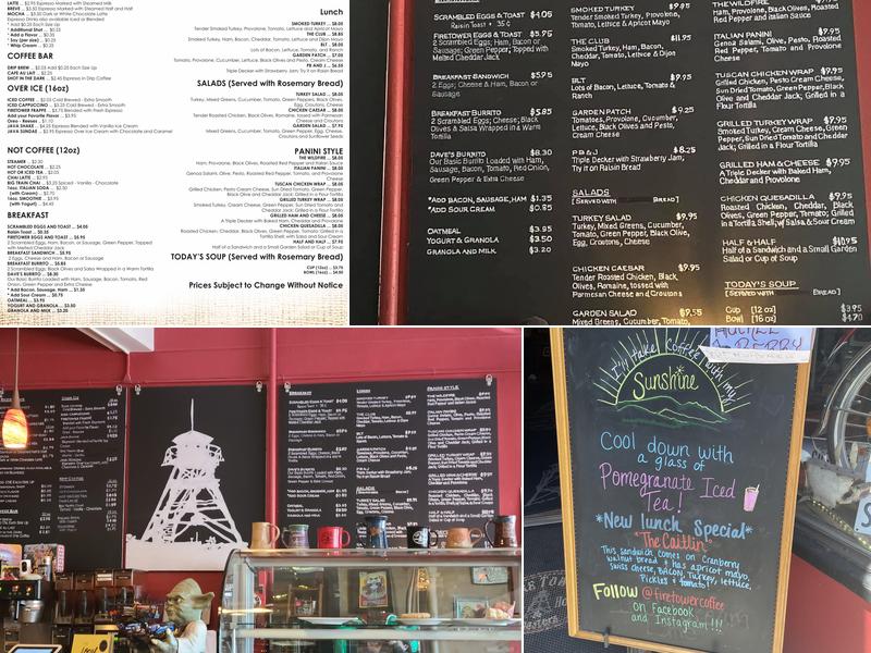 Firetower Coffee Menu