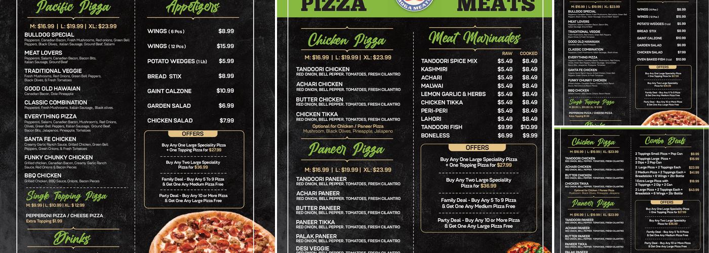 Pacific Pizza | Moga Meats Menu