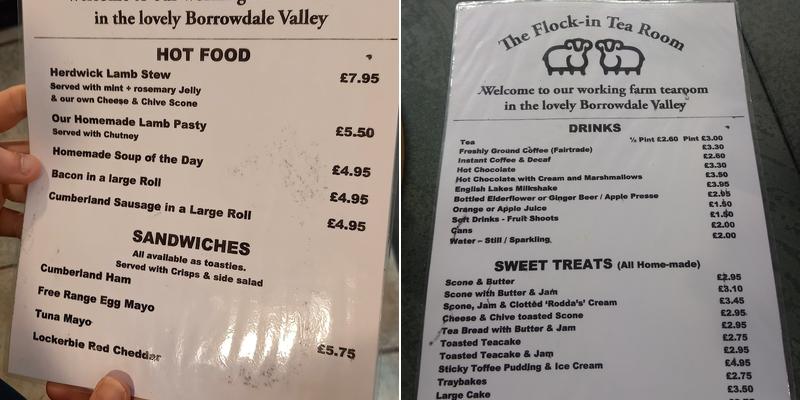 The Flock-Inn Tearoom Menu