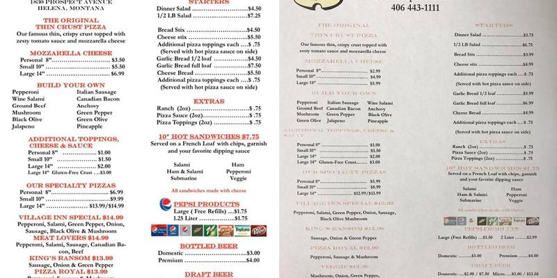 Village Inn Pizza Menu