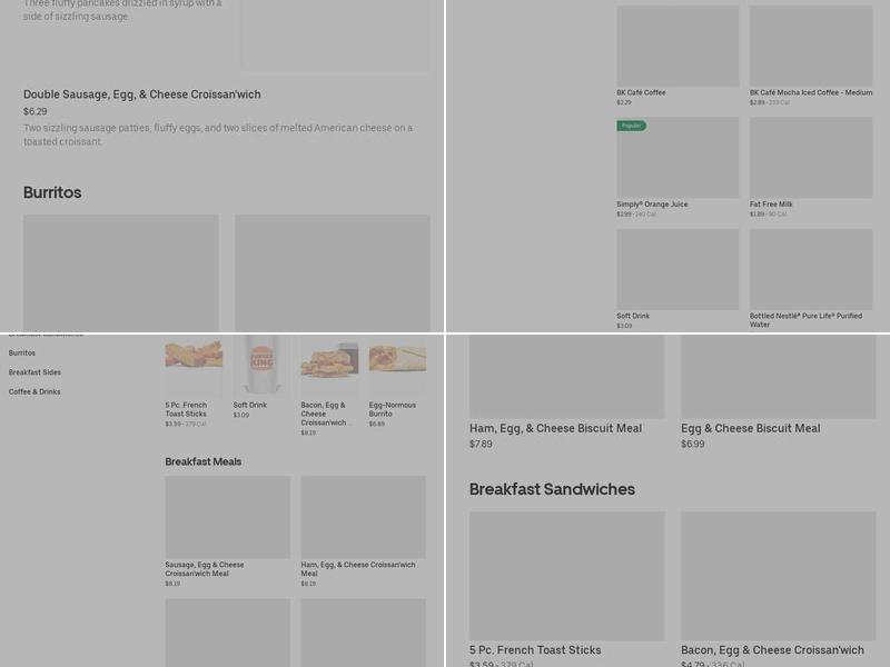 Burger King Menu