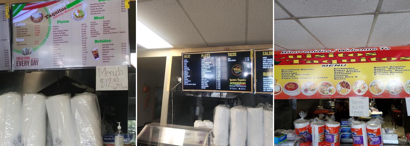 Luisito's Taquitos Menu