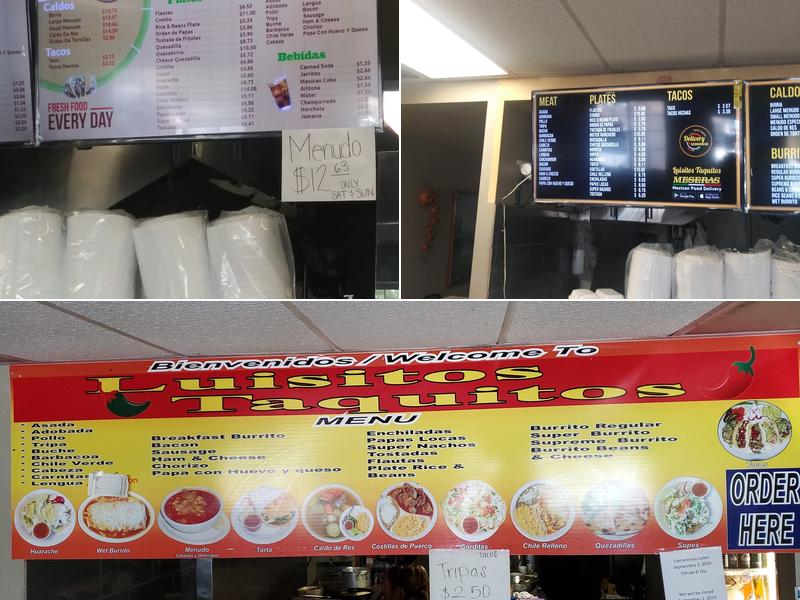 Luisito's Taquitos Menu