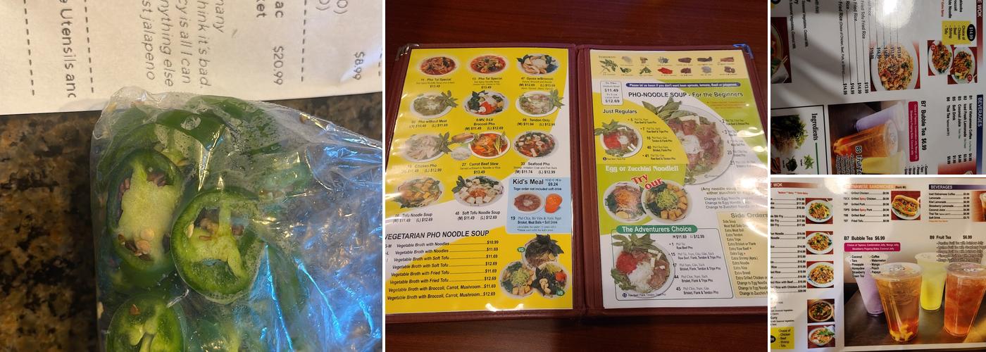 Pho Tai Restaurant Fife Menu