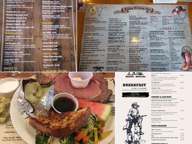 Hilltop Hitching Post Menu