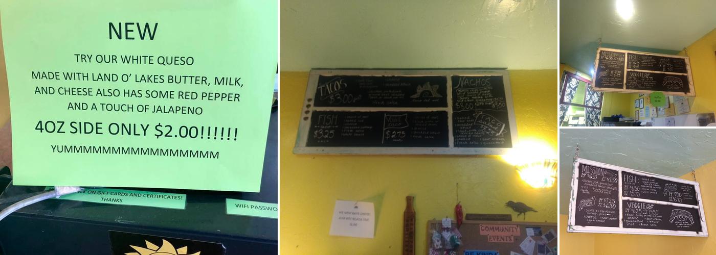 Taco Del Sol Menu