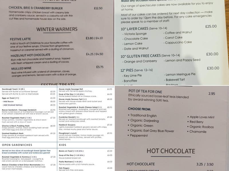 Treeby & Bolton Café Menu