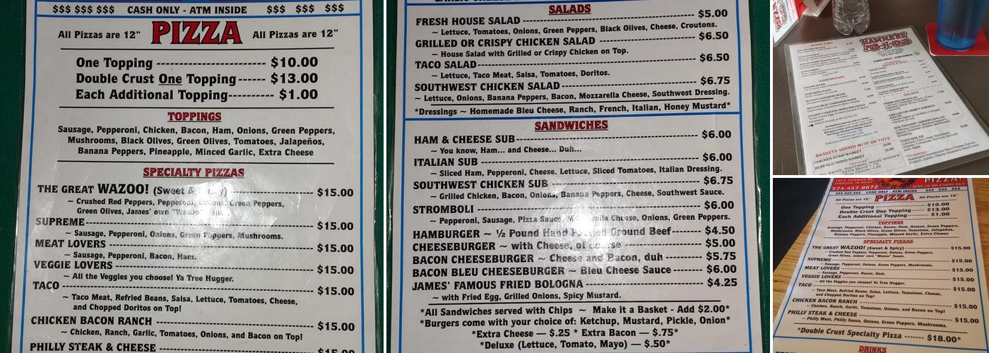 Hammers Pub & Grub Menu