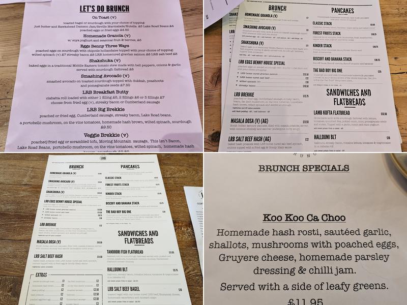 Lake Road Brunch Menu