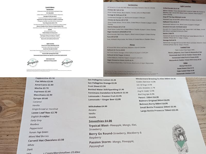 Jasper's Coffee House Menu