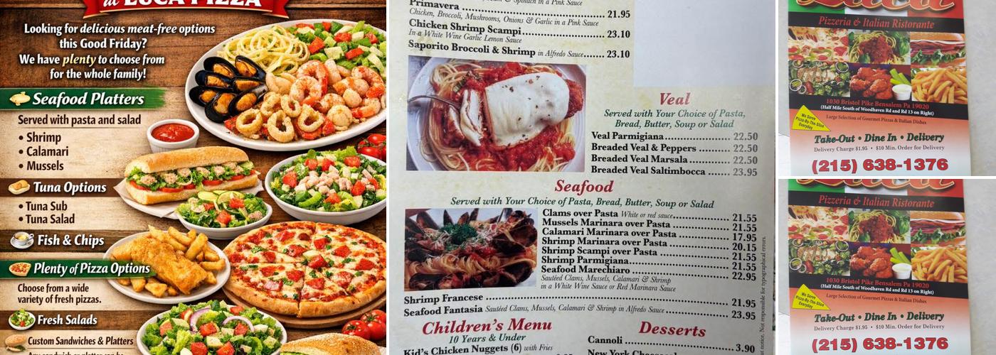 Luca Pizza Menu