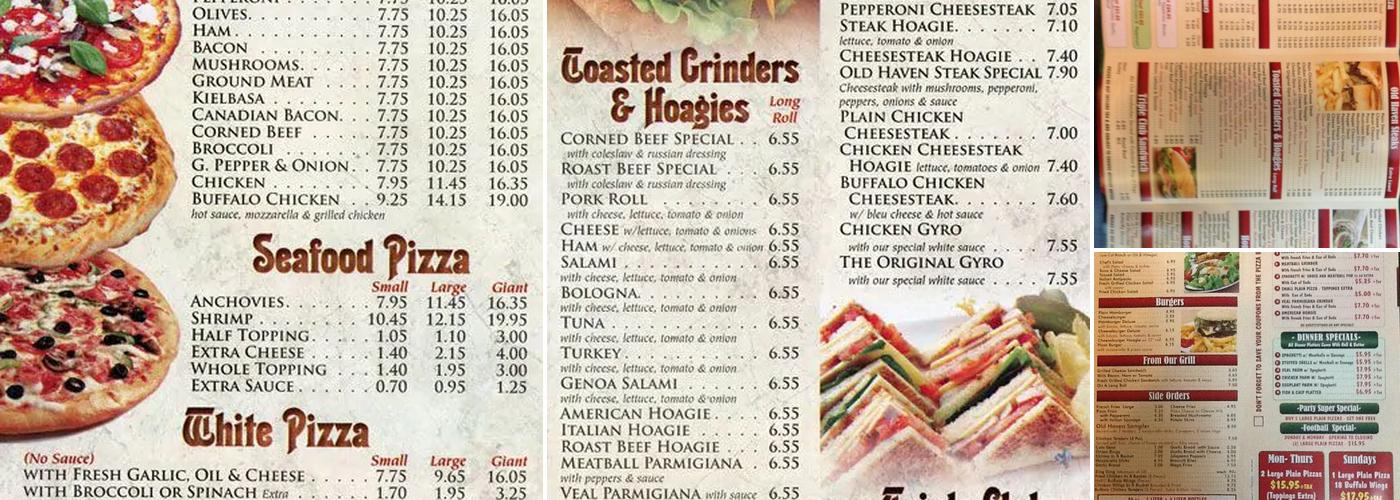Old Haven Pizza Menu