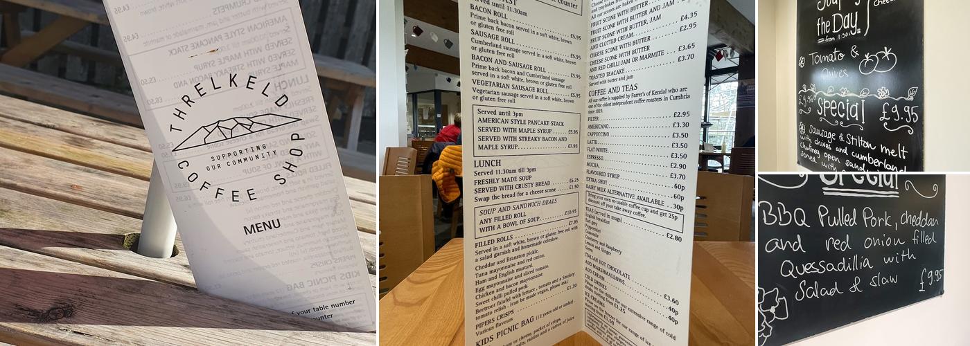 Threlkeld Coffee Shop Menu
