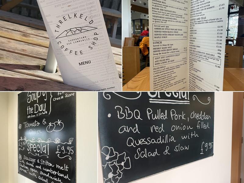 Threlkeld Coffee Shop Menu