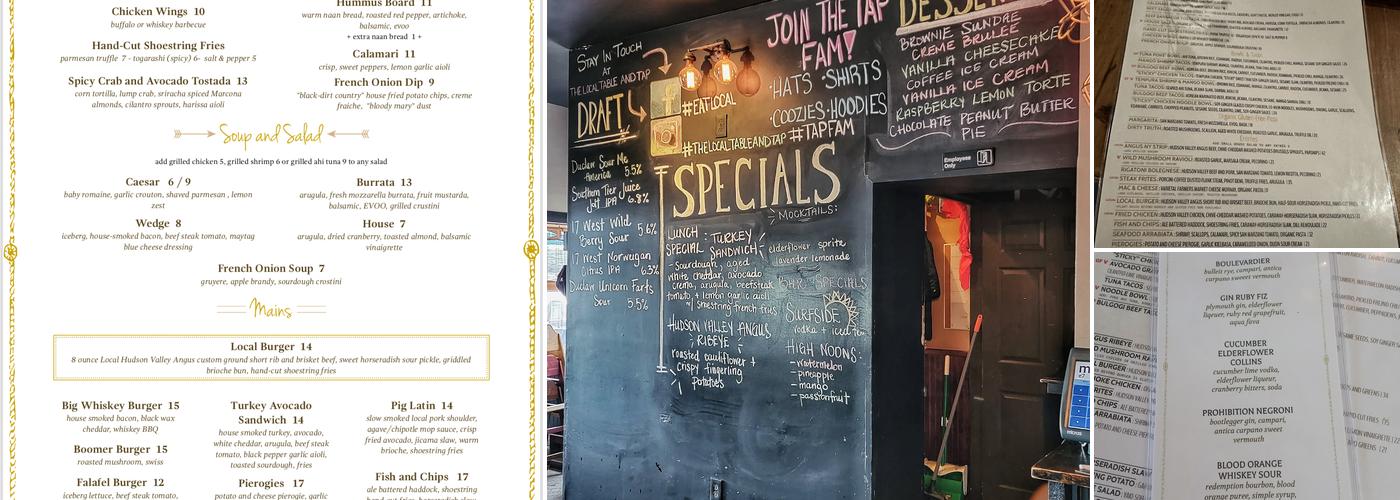 The Local Table and Tap Menu