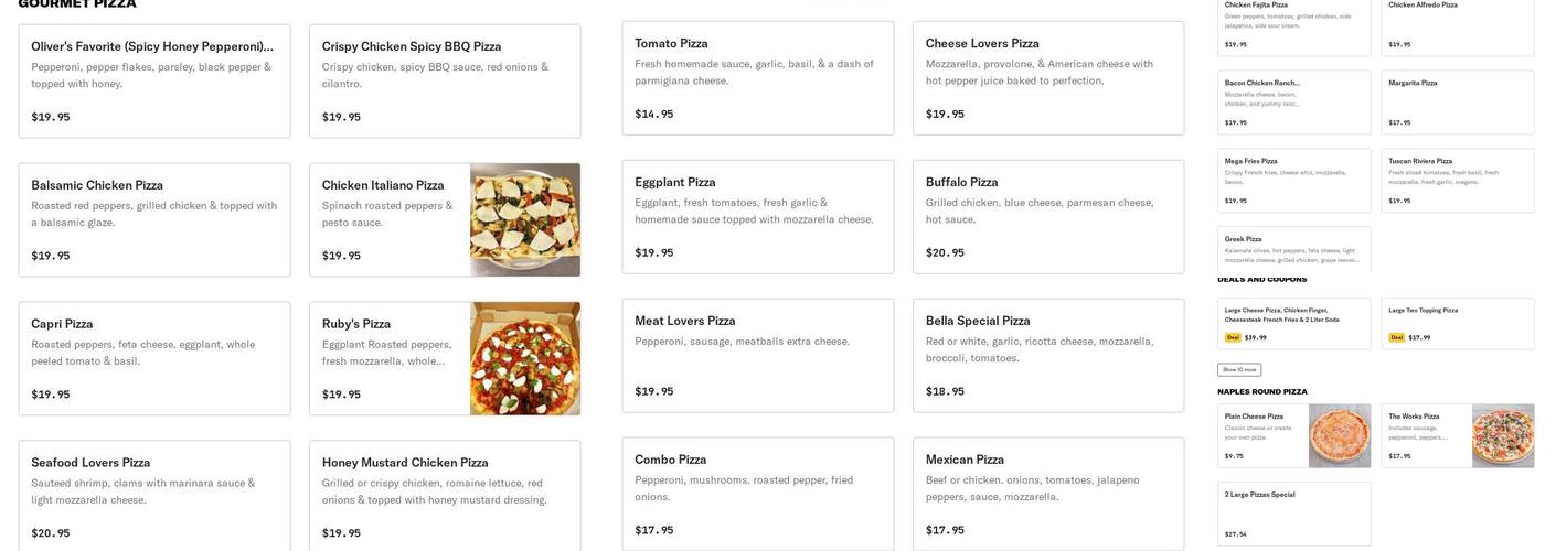 Bella Pizza Cafe Menu