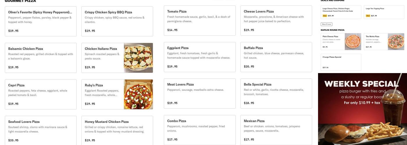 Bella Pizza Cafe Menu