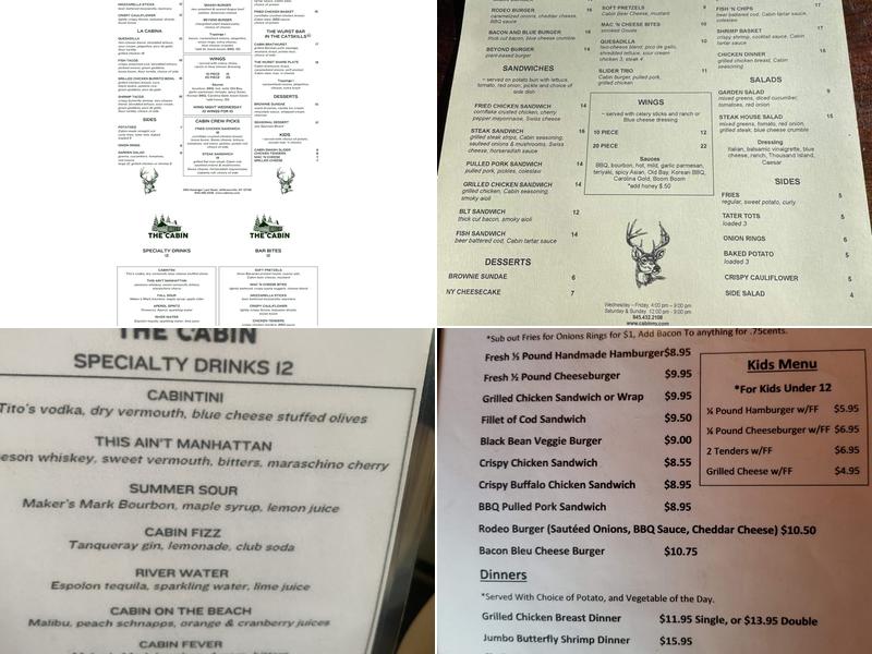 The Cabin Menu