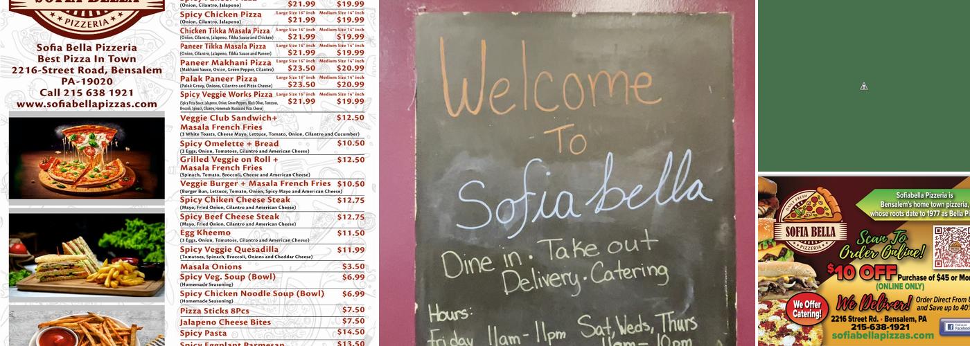 Sofiabella Pizzeria Menu
